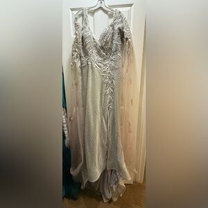 Elegant Silver Evening Gown From Lebanon